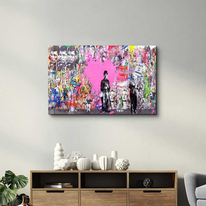 Wallity Pintura Decorativa de Vidrio Templado Multicolor 70 x 110 cm